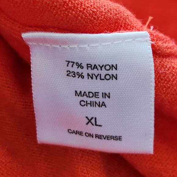 New York & Company Orange Short Sleeves Cardigan XL Lightweight Soft Stretch - Picture 5 of 5